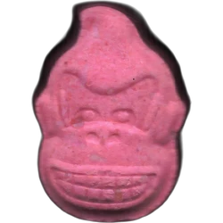 Pink Donkey Kong ecstasy pill (XTC) — MDMA 184mg — Madrid, Spain