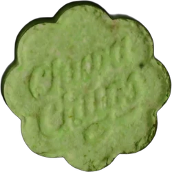 Green Chupa Chups ecstasy pill (XTC) — MDMA 126mg — Berlin, Germany