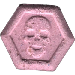 Pink Philipp Plein ecstasy pill (XTC) — MDMA 109mg — Barcelona, Spain