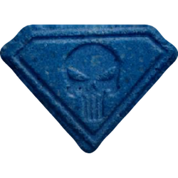 Blue Punisher ecstasy pill (XTC) — MDMA 128mg — Vienna, Austria