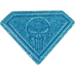 Blue Punisher ecstasy pill (XTC) — MDMA 144mg — Berlin, Germany