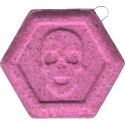 Pink Philipp Plein ecstasy pill (XTC) — MDMA 159mg — Madrid, Spain