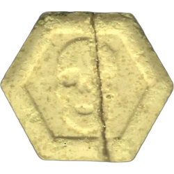 Yellow $100 pill — MDMA 170mg — Barcelona, Spain
