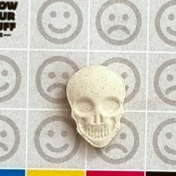 White Skull ecstasy pill (XTC) — MDMA x2-2.5 — New Zealand