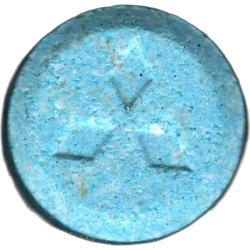 Blue Minion ecstasy pill (XTC) — MDMA 223mg — Barcelona, Spain