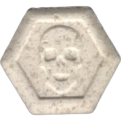 Yellow Philipp Plein ecstasy pill (XTC) — MDMA 170mg — Barcelona, Spain