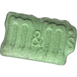 Green M&M's ecstasy pill (XTC) — MDMA 209mg — Barcelona, Spain