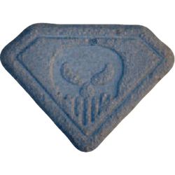 Blue Punisher ecstasy pill (XTC) — MDMA 103mg — Vienna, Austria