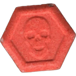 Orange Philipp Plein ecstasy pill (XTC) — MDMA 135mg — Barcelona, Spain