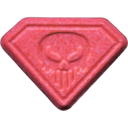 Pink Punisher ecstasy pill (XTC) — MDMA 212mg — Madrid, Spain