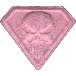 Pink Punisher ecstasy pill (XTC) — MDMA 177mg — Barcelona, Spain