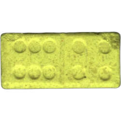 Yellow Domino ecstasy pill (XTC) — MDMA 203mg — Barcelona, Spain