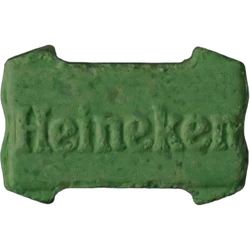 Green Heineken ecstasy pill (XTC) — MDMA 118mg — Berlin, Germany