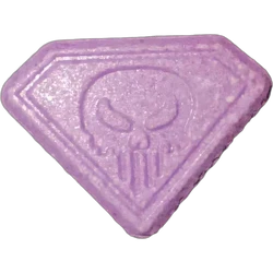 Purple Punisher ecstasy pill (XTC) — MDMA 140mg — Granada, Spain