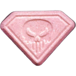Pink Punisher ecstasy pill (XTC) — MDMA 202mg — Madrid, Spain
