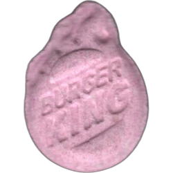 Pink Burguer King ecstasy pill (XTC) — MDMA 146mg — Barcelona, Spain