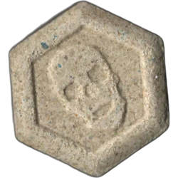 White Philipp Plein ecstasy pill (XTC) — MDMA 158mg — Barcelona, Spain