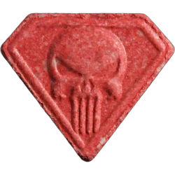 Red Punisher ecstasy pill (XTC) — MDMA 210mg — Zürich, Switzerland