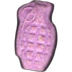 Purple Granade ecstasy pill (XTC) — MDMA 226mg — Girona, Spain