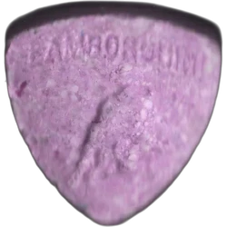 Purple Lamborghini ecstasy pill (XTC) — MDMA 147mg — Barcelona, Spain
