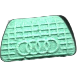 Green Audi ecstasy pill (XTC) — MDMA 144mg — Barcelona, Spain
