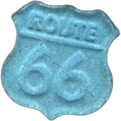 Blue Ruta 66 ecstasy pill (XTC) — Unknown — Barcelona, Spain