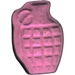 Pink Granade ecstasy pill (XTC) — MDMA 186mg — Barcelona, Spain