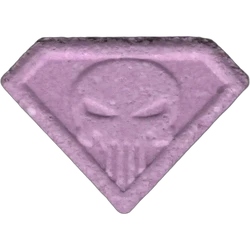 Purple Punisher ecstasy pill (XTC) — MDMA 10mg; Synthesis impurity — Barcelona, Spain