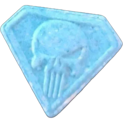 Blue Punisher ecstasy pill (XTC) — MDMA 153mg — Málaga, Spain