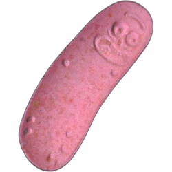Pink Pickle Rick ecstasy pill (XTC) — MDMA 197mg — Madrid, Spain