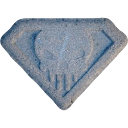 Blue Punisher ecstasy pill (XTC) — MDMA 118mg — Vienna, Austria