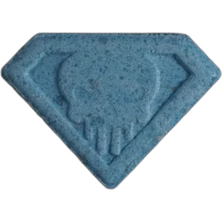 Blue Punisher ecstasy pill (XTC) — MDMA 166mg — Bern, Switzerland