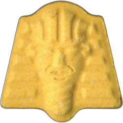 Yellow Pharaoh ecstasy pill (XTC) — MDMA 187mg — Madrid, Spain