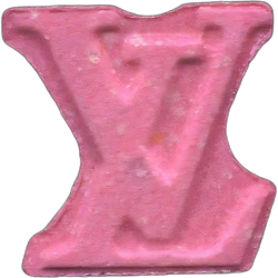 Pink Louis Vuitton ecstasy pill (XTC) — 2C-B 15mg — Madrid, Spain