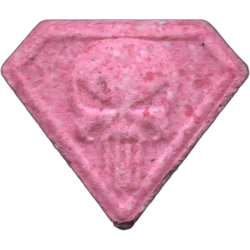 Pink Punisher ecstasy pill (XTC) — MDMA 169mg — Madrid, Spain