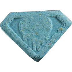 Blue Punisher ecstasy pill (XTC) — MDMA 127mg — Zürich, Switzerland