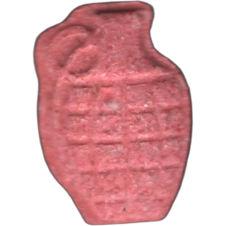 Red Granade ecstasy pill (XTC) — MDMA 225mg — Barcelona, Spain