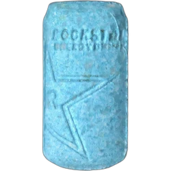 Green Rockstar ecstasy pill (XTC) — MDMA 176mg — Madrid, Spain
