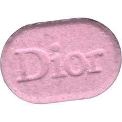 Pink Dior ecstasy pill (XTC) — MDMA 124mg — Madrid, Spain