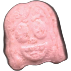 Pink 69 ecstasy pill (XTC) — Caffeine — Madrid, Spain