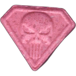 Pink Punisher ecstasy pill (XTC) — MDMA 195mg — Barcelona, Spain