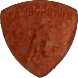 Orange Lamborghini ecstasy pill (XTC) — MDMA 182mg — Berlin, Germany