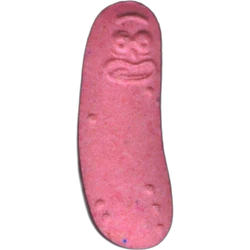 Pink Pickle Rick ecstasy pill (XTC) — MDMA 197mg — Madrid, Spain