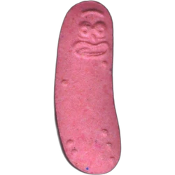 Pink Pickle Rick ecstasy pill (XTC) — MDMA 196mg — Madrid, Spain