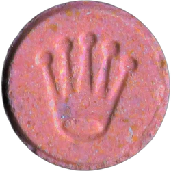Pink 2C-B pill — 2C-B 15mg — Madrid, Spain