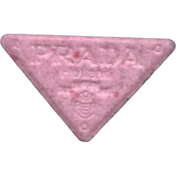 Pink Prada ecstasy pill (XTC) — MDMA 190mg — Barcelona, Spain