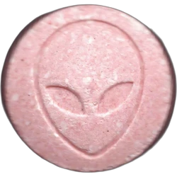 Pink Alien ecstasy pill (XTC) — MDMA 142mg — Madrid, Spain