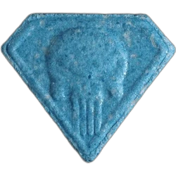 Blue Punisher ecstasy pill (XTC) — MDMA 238mg — Bern, Switzerland