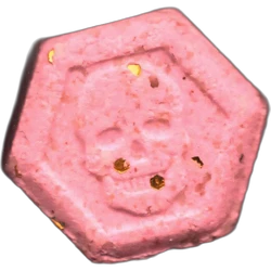Pink Philipp Plein ecstasy pill (XTC) — MDMA 110mg — Barcelona, Spain