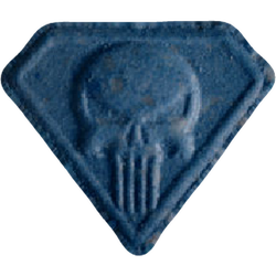 Blue Punisher ecstasy pill (XTC) — MDMA 113mg — Vienna, Austria
